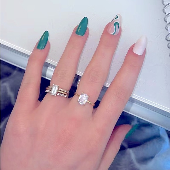 New: GLAM Stunning Radiant Colorless Emerald Cut Solitaire Gem Sparkle & Shine - Picture 4 of 16